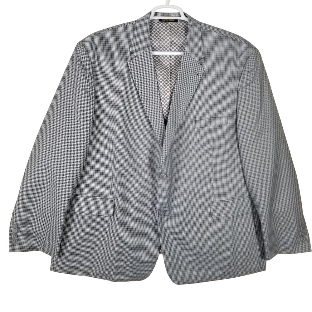 Pierre Loren Willie2B Mens 54R Blazer White Black Houndstooth Superior 150s Coat